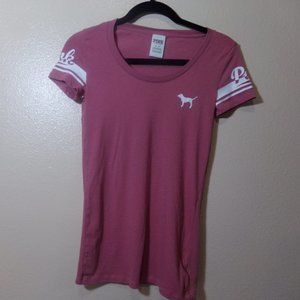 PINK Victoria's Secret XS Shirt / Top- Mauve White